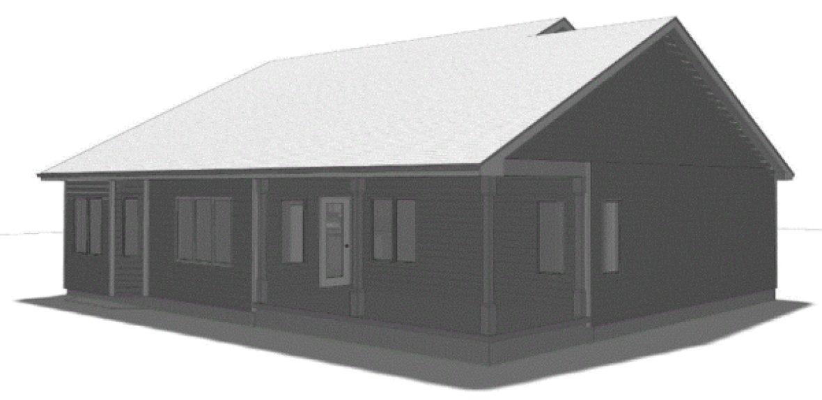 Rear Elevation for House Plan #707351