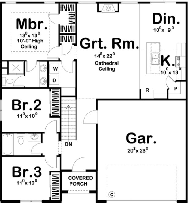 Main Floor Plan for House Plan #708341