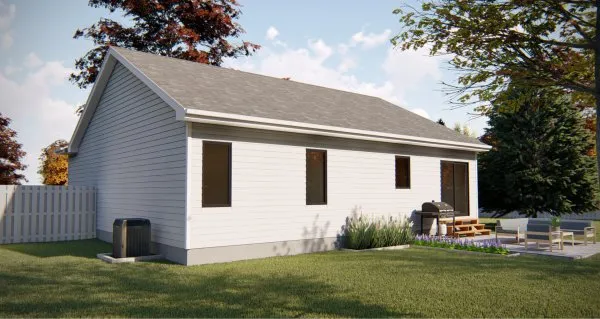 Rear Elevation for House Plan #701380