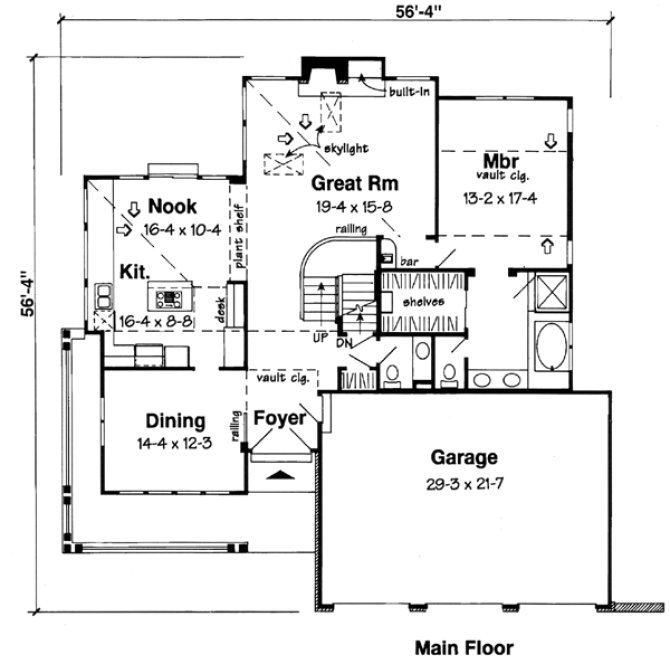 Main Floor Plan for House Plan #182524