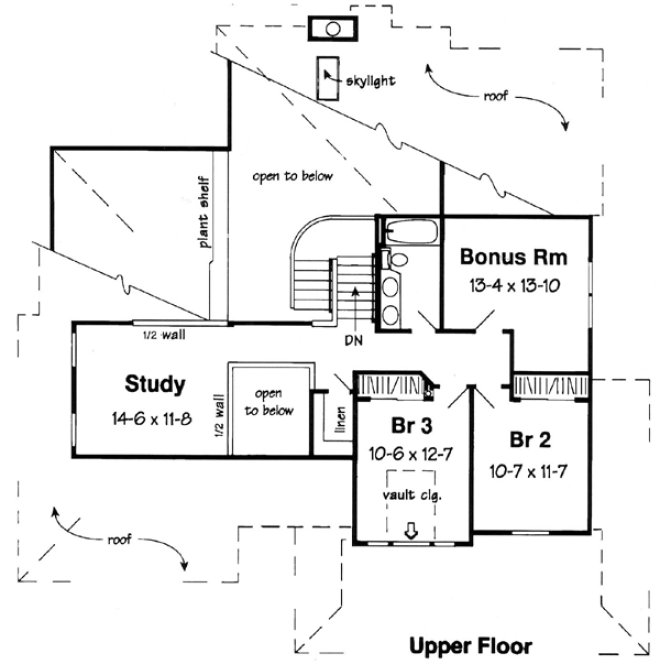 Second Floor Plan for House Plan #182524