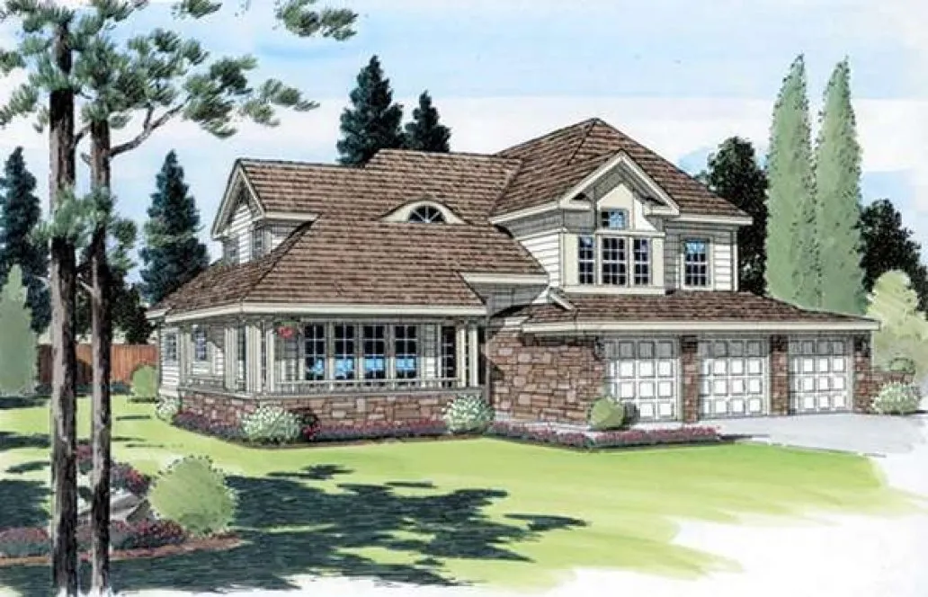 Full Rendering for House Plan #182524