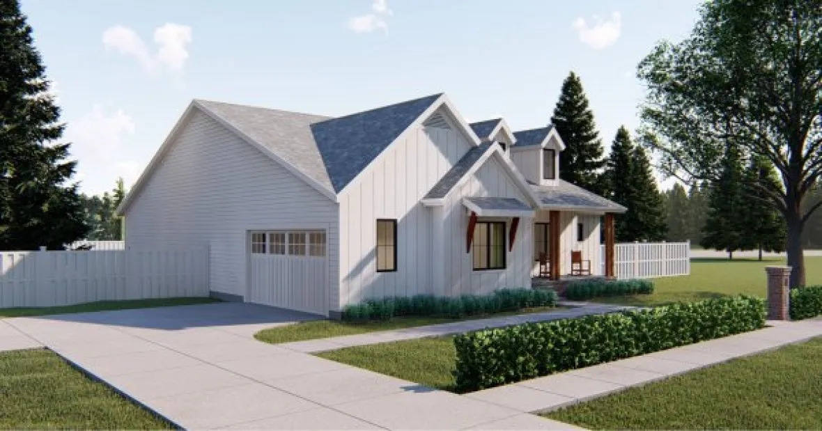 Left Elevation for House Plan #702212