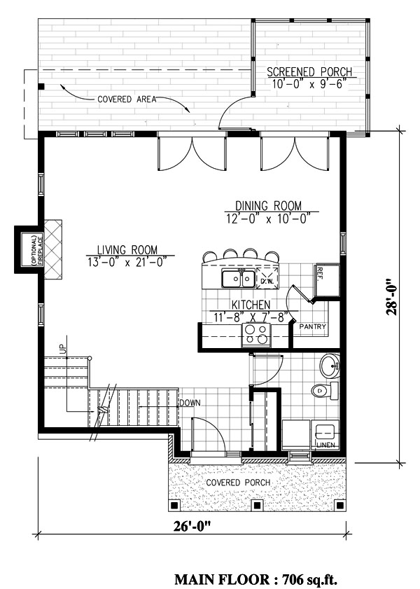 Main Floor Plan for House Plan #422141