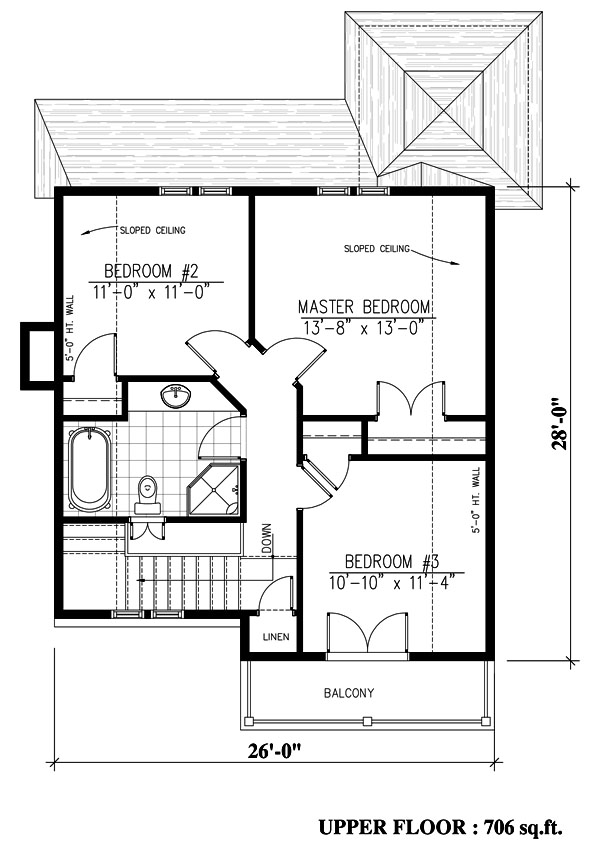 Second Floor Plan for House Plan #422141