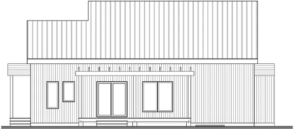 Rear Elevation for House Plan #140021