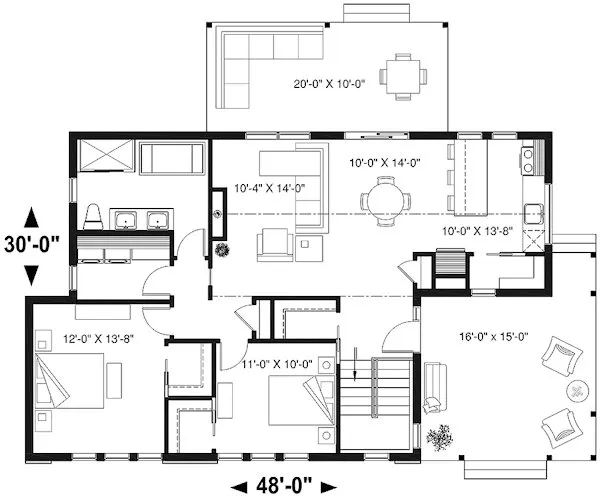 Main Floor Plan for House Plan #140021