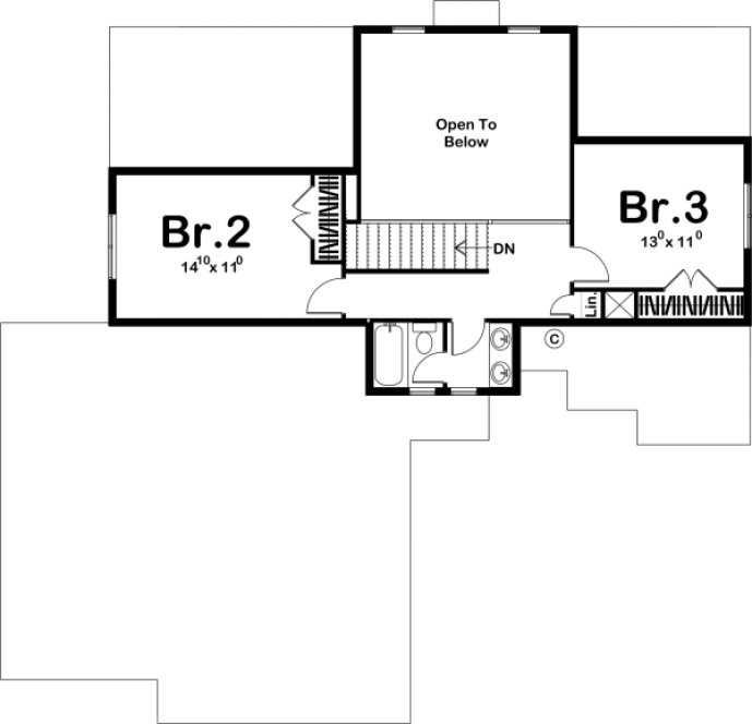 Second Floor Plan for House Plan #707491