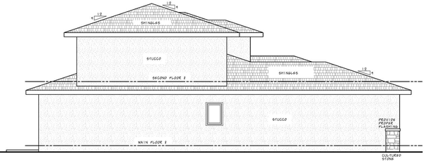 Left Elevation for House Plan #150262