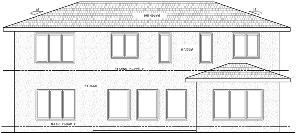 Rear Elevation for House Plan #150262
