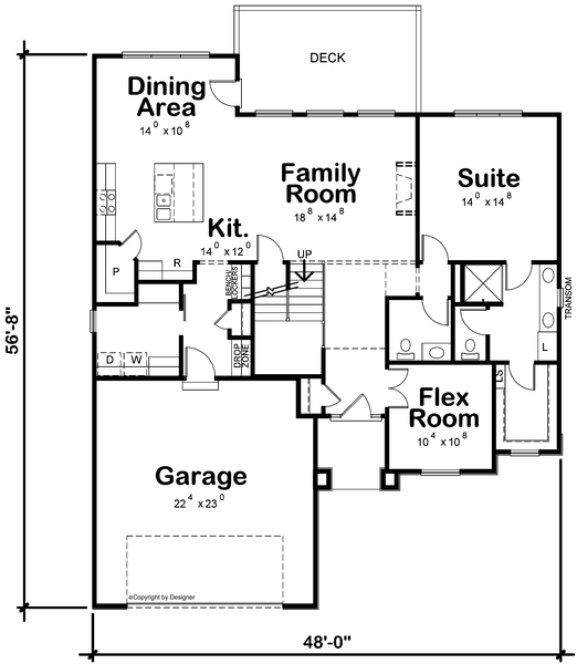 Main Floor Plan for House Plan #150262