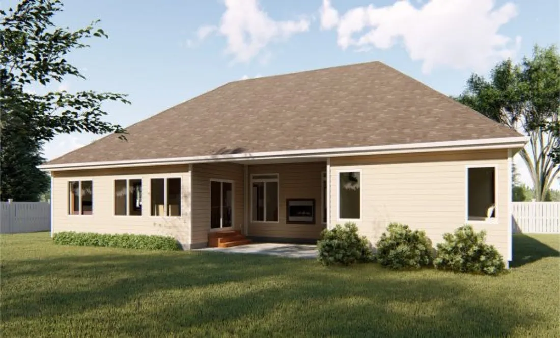 Rear Elevation for House Plan #703912