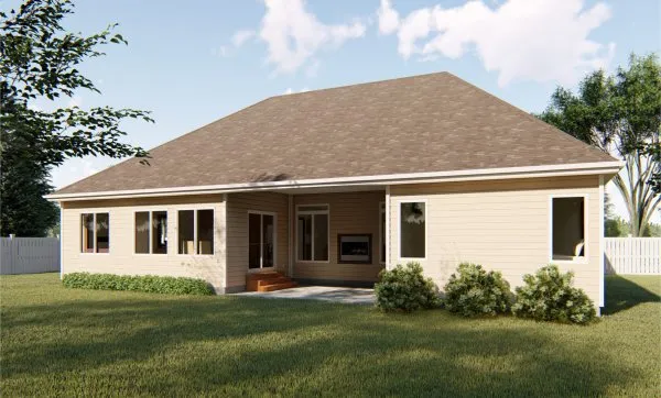 Rear Elevation for House Plan #703912