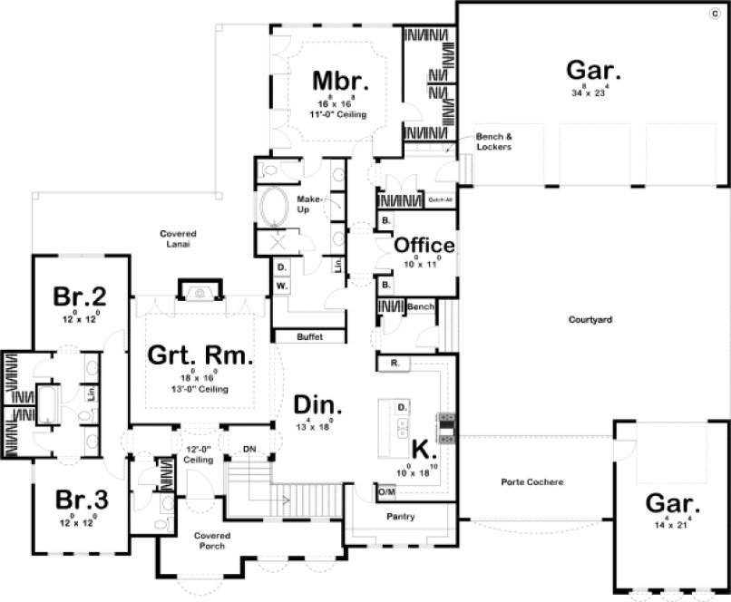 Main Floor Plan for House Plan #706762