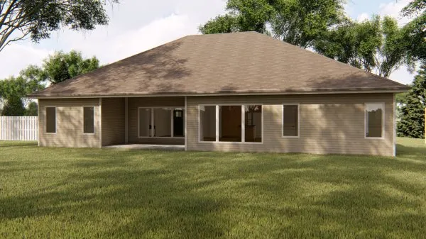 Rear Elevation for House Plan #702391