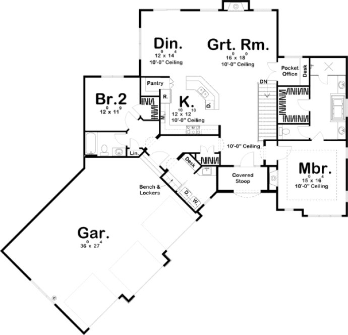 Main Floor Plan for House Plan #704091