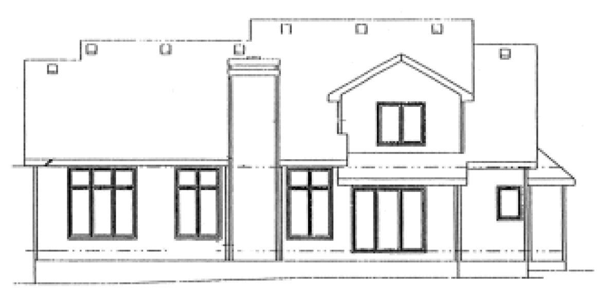 Rear Elevation for House Plan #152408
