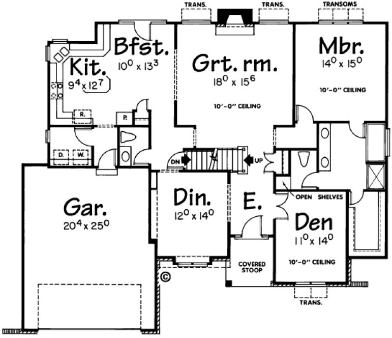 Main Floor Plan for House Plan #152408