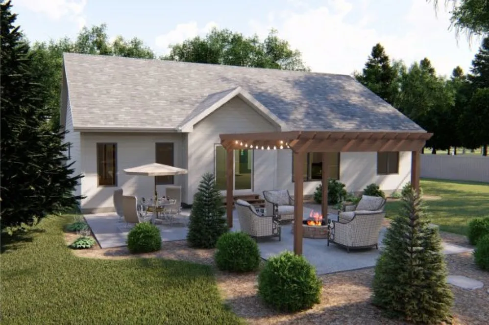 Rear Elevation for House Plan #701071