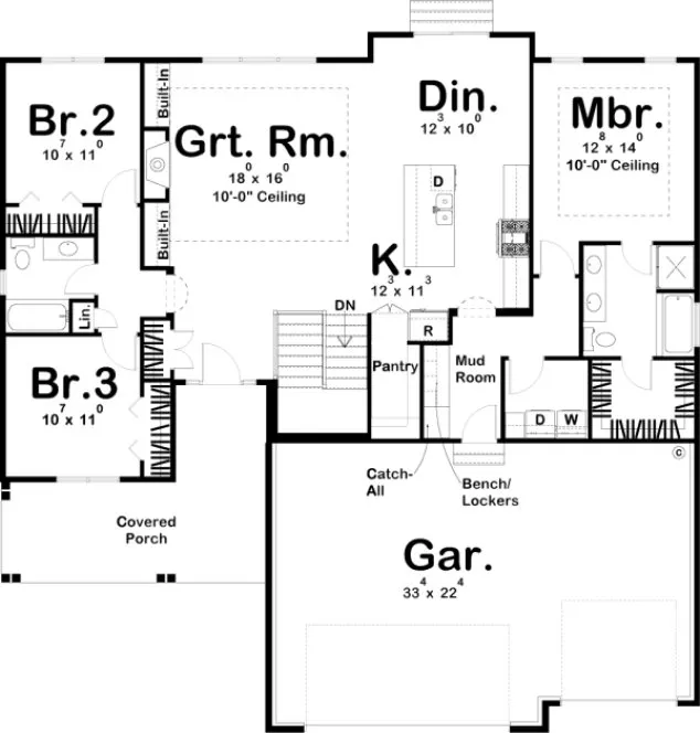 Main Floor Plan for House Plan #701071