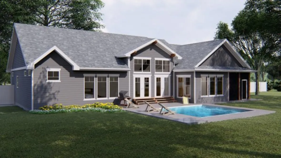 Rear Elevation for House Plan #702712