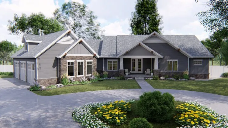 Full Rendering for House Plan #702712
