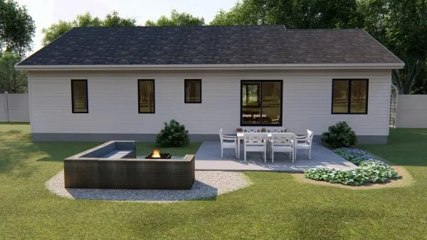 Rear Elevation for House Plan #705811