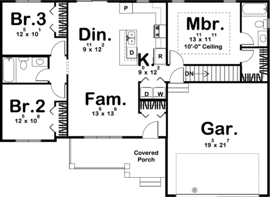 Main Floor Plan for House Plan #705811