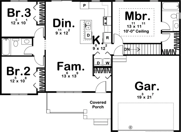 Main Floor Plan for House Plan #705811