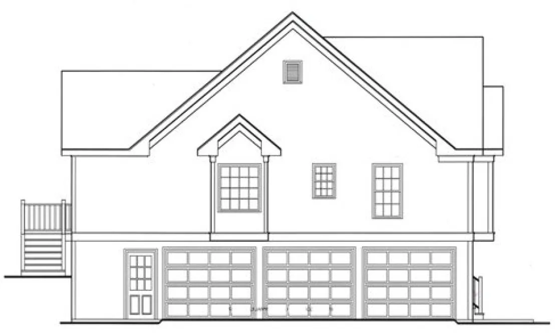 Left Elevation for House Plan #120561