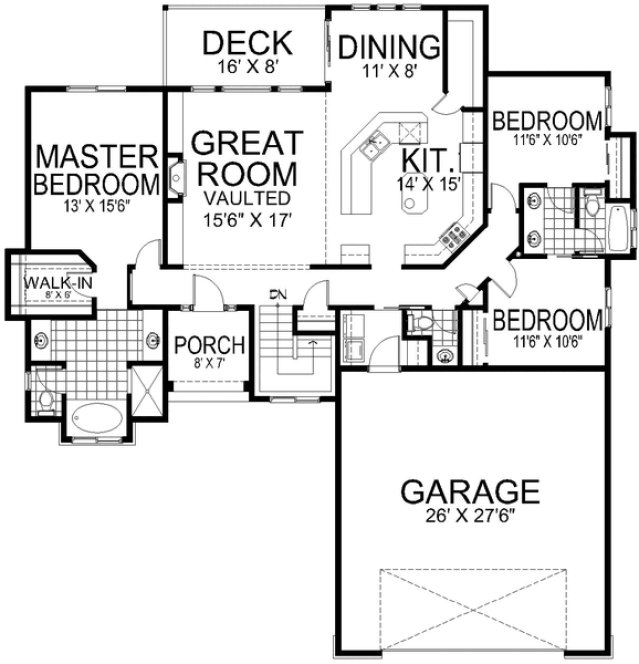 Main Floor Plan for House Plan #804681