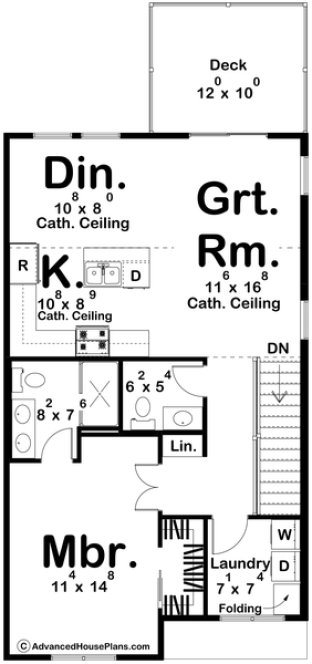 Second Floor Plan for House Plan #701541
