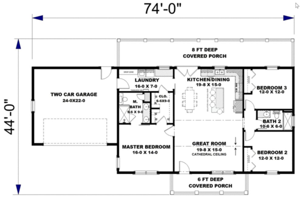 Main Floor Plan for House Plan #431051
