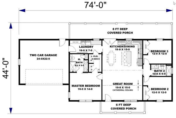 Main Floor Plan for House Plan #431051