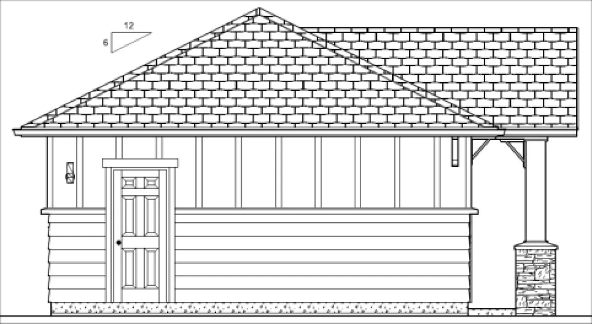 Left Elevation for House Plan #195466