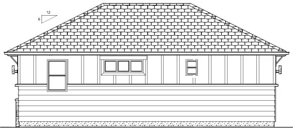 Rear Elevation for House Plan #195466