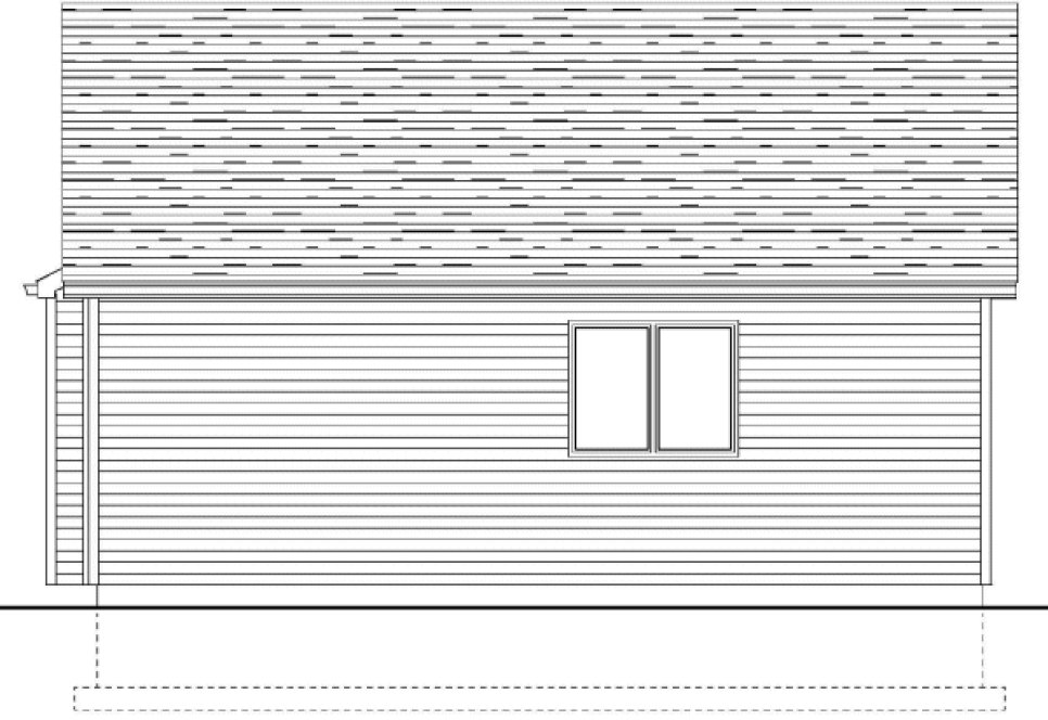 Rear Elevation for House Plan #202050