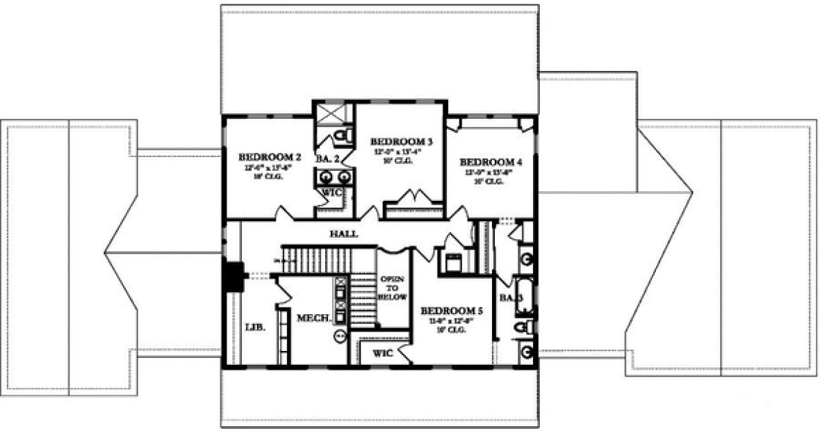 Second Floor Plan for House Plan #828544