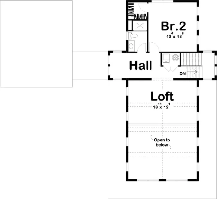 Second Floor Plan for House Plan #707571