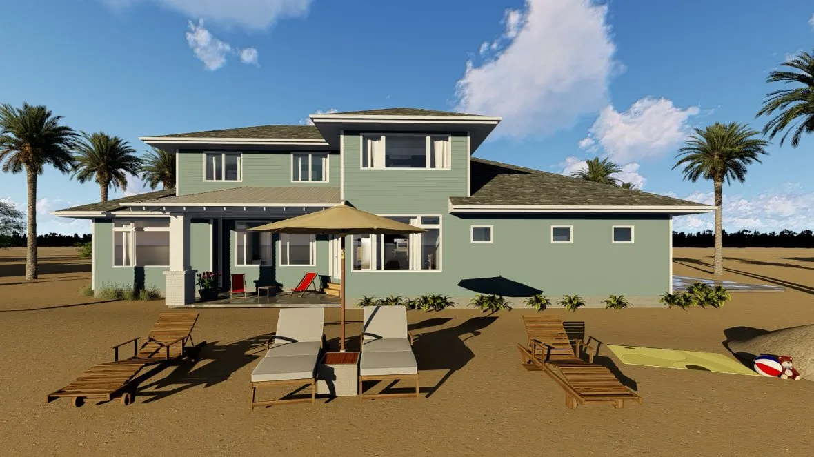 Rear Elevation for House Plan #706252