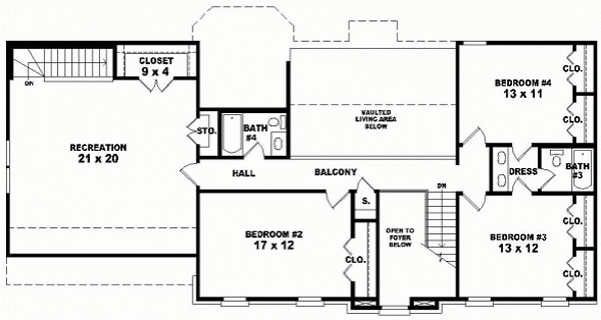 Second Floor Plan for House Plan #496503