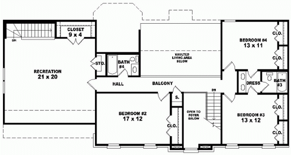 Second Floor Plan for House Plan #496503