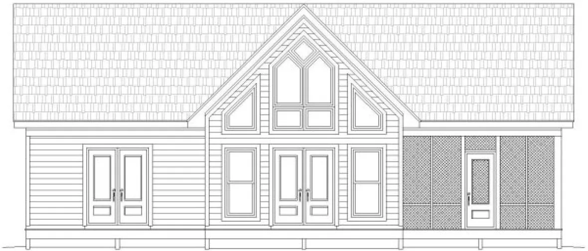 Rear Elevation for House Plan #693721