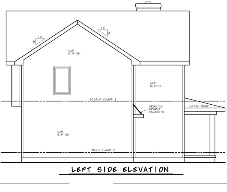 Left Elevation for House Plan #156281
