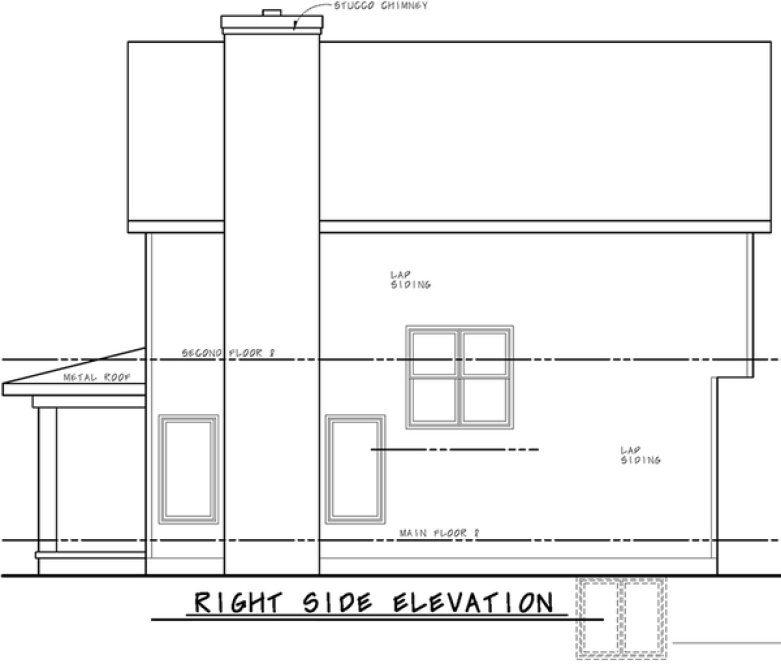 Right Elevation for House Plan #156281