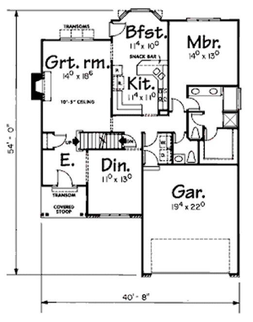Main Floor Plan for House Plan #155171