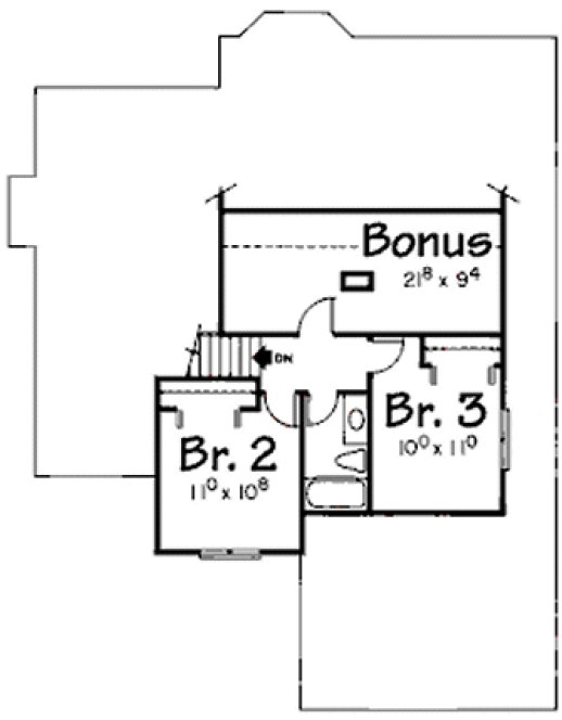 Second Floor Plan for House Plan #155171