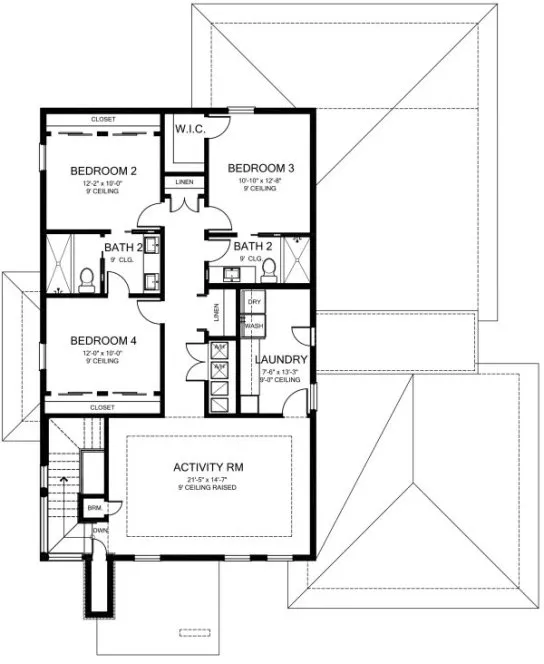 Second Floor Plan for House Plan #820123