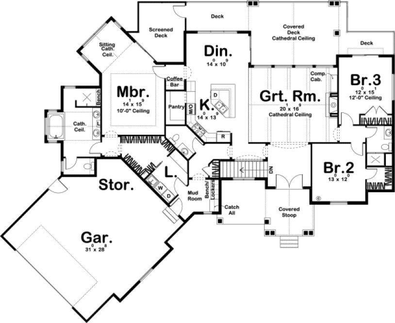Main Floor Plan for House Plan #709432