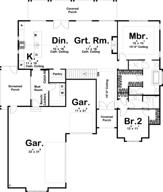 Main Floor Plan for House Plan #701091